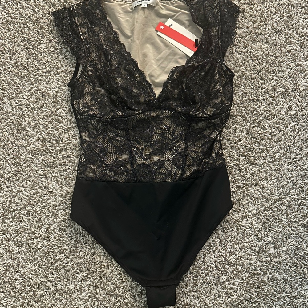 Elegant Black Lace Bodysuit